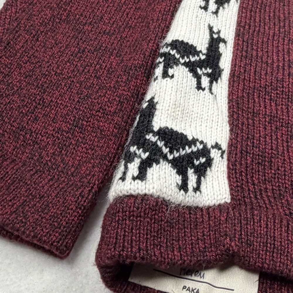 Paka Unisex The Cusco Sweater Burgundy XS - Picture 12 of 12